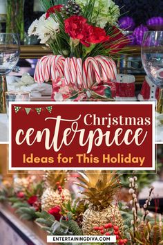 Easy DIY Christmas Centerpiece Ideas Diy Christmas Centerpiece Ideas, Christmas Centrepiece Ideas, Diy Christmas Centerpiece, Poinsettia Centerpiece, Christmas Centerpiece Ideas, Fruit Centerpieces, Festive Centerpieces, Table Decorating, Tree Centerpieces