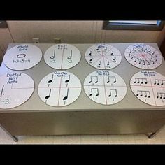 a table with musical notes on it