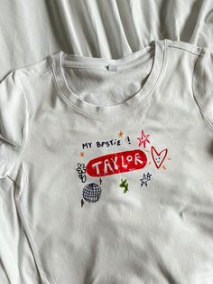 Diy Concert Shirt, Taylor Swift Tshirt, Homemade Shirts, Taylor Swift Top, Bachelorette Tshirts, Taylor Swift Shirts, Taylor Swift Tour Outfits, Diy Tops, Concert Shirts