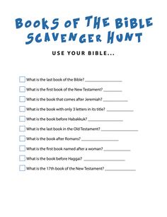 FREE Books of the Bible Scavenger Hunt - Children's Ministry Deals Bible Lessons For Kids Children Ministry Free Printable, Learning The Books Of The Bible For Kids, Bible Scavenger Hunt For Youth, Bible Scavenger Hunt For Kids, Sunday School Games For Kids, Bible Scavenger Hunt, Biblical Lifestyle, Bible Games For Kids, Christian Classroom