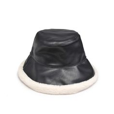 Add some texture to your look with this hat. Featuring faux fur trim in a bucket hat shape, what's not to love? Item Type: Bucket Hat Material: Vegan Leather Circumference: 34.5" Crown Height: 3.25" Top Diameter: 6.75" Brim: 2.38" Dimensions: 10.75” L x 10.75” W x 5.5” H Leather Bucket Hat, Soft Gamine, Bucket Hat Black, Scarf Sale, Black Faux Fur, Leather Bucket, Printed Mini Dress, Fur Trim, Scarf Print