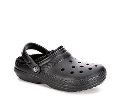 Crocs Classic Lined Men's/Womens Clog Enjoy even more coziness with the Crocs Classic Lined unisex Clog. A soft, fuzzy liner updates the classic Croc to wrap your foot in cradling comfort that's blissfully supportive. Perfect for running errands or chilling around the house. Synthetic upper Slip-On w/heel strapSoft liningDual Crocs Comfort footbedTraction outsole Black Fur Crocs, Fur Crocs, Black Crocs, Rack Room, Rack Room Shoes, Womens Clogs, Comforters Cozy, Strap Heels, Running Errands