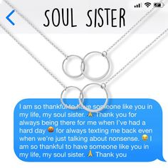 two necklaces that say, i am so thank to the sister in my life