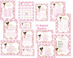 pink and gold baby shower games