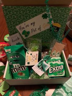 the box is full of goodies for st patrick's day