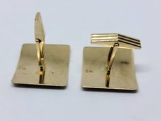 "Vintage 14K Yellow Gold Enameled Thomas Jefferson 1 Cent Stamp Men's Cufflinks Measuring 1\" x 7/8\" total weight 13.37 Grams Includes GAL Appraisal MSRP $1450 Condition is \"Pre-owned\" and in very good condition Shipped Free with USPS Priority Mail" Modernist Rectangular Jewelry For Formal Occasions, Vintage White Gold Jewelry For Business, Gold Enamel Jewelry For Formal Occasions, Rectangular Polished Cufflinks For Formal Wear, Classic Formal Jewelry With Hallmark, Modernist Engraved Jewelry For Formal Occasions, Modern Formal Jewelry With Hallmarks, Modern Gold Cufflinks For Formal Occasions, Modern Yellow Gold Cufflinks For Formal Wear