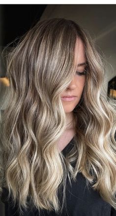 Blonde High And Lowlights, Oat Blonde Hair, Lived In Ashy Blonde, Full Head Blonde Highlights On Brunette, Sandy Blonde Hair With Highlights, Blonde Hair Dimension, Toned Balayage, Ombre Hair Color For Brunettes, Brunette With Blonde Highlights