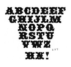 the letters are black and white in different font styles, including one for each letter