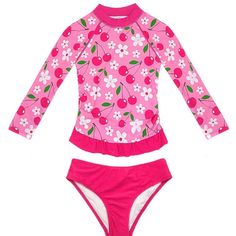 Girls 2 Piece Rashguard Swimsuit Set Upf 50+ Long Sleeve Size 6/8. Top Has Adorable Ruffle Accent At Bottom. Nwt Uv Protection Swimwear For Spring Playwear, Playful Long Sleeve Swimwear For Beach, Playful Long Sleeve Swimwear For Beach Season, Playful Long Sleeve Swimwear For Poolside, Playful Long Sleeve Swimwear With Uv Protection, Fitted Playful Tankini, Playful Fitted Swimwear With Uv Protection, Fitted Summer Playwear Tankini, Cute Swimwear With Uv Protection For Poolside