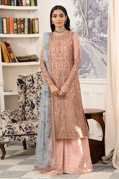 Graceful Peach Shade Embroidered Pakistani Salwar Kameez Suit Pakistani Salwar Kameez, Pakistani Wedding Dresses, Indian Wedding Dress, Pakistani Wedding, Party Fashion, Salwar Kameez, Pakistani Dresses, Indian Wedding, Party Dress