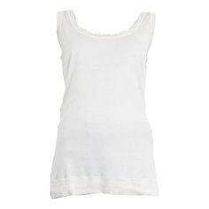 100% authentic Loro Piana tank top in off-white silk (52%) and cotton (48%). With ribbed details and a golden Loro Piana sign on the front. Unlined. Has been worn and is in excellent condition. Measurements Tag Size 50 Size XXL Bust 92cm (35.9in) to 118cm (46in) Waist 80cm (31.2in) to 112cm (43.7in) Hips 94cm (36.7in) to 124cm (48.4in) Length 71cm (27.7in) All our listings include only the listed item unless otherwise specified in the description above. Silk Knit, Knit Tank Top, Loro Piana, Knit Tank, White Silk, Knitted Tank Top, Sleeveless Shirt, Knit Tanks, Cotton Silk