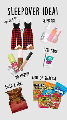 Sour Skittles, Sleepover Tips, Build A Fort, Matching Pjs, Sour Patch, Sleepover Ideas, Bored Panda, Snacks, Makeup