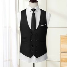 This item is for one waistcoat only, not include others accessories. Please note this is in Asian sizing, smaller than western size e.g. UK, US, AU. Please check the measurements carefully before making a purchase. If you are not sure which size to buy, please provide height and weight, we will recommend a suitable size. Please allow 2-3cm discrepancy due to different measurement method. Men Suit Vest Formal Business Double Breasted Dress Waistcoat Sleeveless Classic Material: 80% polyester , 20 Wedding Vest, Law Students, Double Breasted Dress, Waistcoat Men, Mens Suit Vest, Vest Tops, Men Suit, Screen Color, Tuxedo For Men