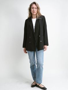 If you have a power blazer like this, you’re ready to take on the world. Wear it as a two-piece set with our Wide Leg Stride Pant, or simply throw it over a t-shirt and jeans. With a strong shoulder and oversized silhouette, it’s calling you to use your stability to support others. Oversized Casual Blazer With Double Button, Oversized Casual Blazer With Double Button Closure, Black Relaxed Fit Blazer For Work, Tailored Straight Leg Spring Blazer, Spring Straight Leg Blazer, Tailored Straight-leg Spring Blazer, Fall Formal Blazer With Relaxed Fit, Fall Formal Relaxed Fit Blazer, Oversized Casual Blazer For Work