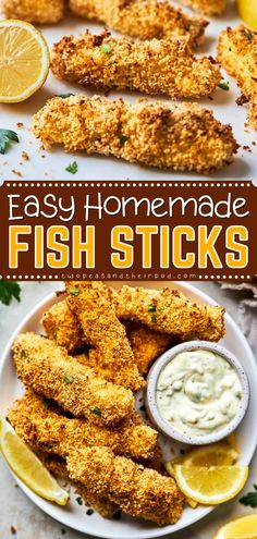 Out of party food ideas? These Homemade Fish Sticks are healthy, easy to make, and taste much better than store-bought! This baked fish sticks recipe makes a delicious yet easy appetizer recipe! How To Make Fish Sticks, Salmon Sticks Recipes, Air Fryer Fish Sticks Homemade, Tilapia Fish Sticks, Canned Tuna Fish Sticks, Fish Stick Recipes Dinners, Baked Fish Sticks, Healthy Fish Sticks Recipes, Diy Fish Sticks