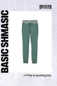 Keep your lady business strictly casual, in cool-to-the-touch joggers that fight stink and sweat with embedded microscopic jade. Green Joggers For Jogging, Green Stretch Athleisure Joggers, Green Jogging Sweatpants, Fitted Green Sporty Joggers, Sporty Green Bottoms For Everyday Wear, Green Stretch Casual Joggers, Green Stretch Joggers For Sport, Green Stretch Sporty Joggers, Sporty Green Stretch Joggers