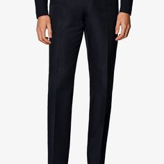 An all-occasion pair in a versatile navy shade, these Milano pants up the comfort with their roomier regular fit tailoring and high-rise waist. Classic Jeans With Welt Pockets, Business Bottoms With Pockets, Slim Fit Straight Leg Bottoms With Welt Pockets, Slim Fit Business Casual Bottoms With Five Pockets, Elegant Straight Leg Bottoms With Five Pockets, Business Casual Slim Fit Bottoms With Five Pockets, Slim Fit Business Trousers, Business Casual Slim Fit Wide Leg Pants, Business Slim Fit Trousers