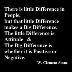 there is little difference in people, but that little differences makes a big different attitude