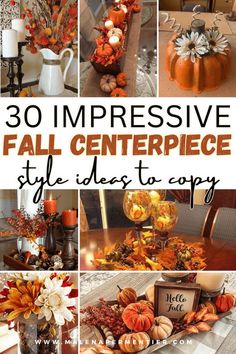 there are many different pictures of fall centerpieces