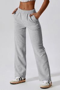 Straight Leg Solid Sweatpants High Waisted Sweatpants, Pants Loose, Sweatshirt Fabric, Sports Pants, Sweat Pants, Wide Legs, Pants Straight, Yoga Class