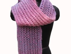 Pattern - Hand knit scarf/ muffler. Ideal for - unisex. Occasion - formal or casual. Fabric - pure wool. Color - gray with black. Size - Width - 10 x 48 inches. Care- gentle hand wash. For woolen scarves please visit- https://www.etsy.com/shop/vibrantscarves?section_id=15041860&ref=shopsection_leftnav_9 Pink Scarves As Gifts, Pink Casual Scarf For Gift, Casual Pink Scarves For Gifts, Pink Knitted Scarves For Winter, Pink Hand Knitted Scarves One Size, Pink Knitted Winter Scarves, Woolen Scarves, Scarf Knit, Embroidered Scarf