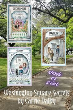 the washington square secrets by carie patty is featured in this postcard book