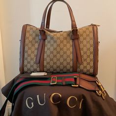 Gucci Boston Bag In Excellent Condition. No Repairs Done Or Needed. Original Dust Bag Included With Strap. Gucci Boston Bag, Gucci Handbag, Bags Gucci, Boston Bag, Gucci Handbags, Gucci Bags, Boston, Dust Bag, Bag Lady