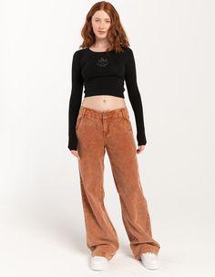 Fivestar General Co. Corduroy Wide Leg Pants. Crafted From Soft And Textured Corduroy Fabric, These Pants Offer Both Warmth And A Touch Of Retro-Inspired Fashion. The Defining Feature Of These Wide-Leg Pants Is Their Flared Silhouette. The Wide Legs Provide A Sense Of Drama And Elegance To Your Outfit, While The Corduroy Material Adds Texture And Depth. Low Rise. Specialty Wash. Durable Corduroy. Zip Fly And Button Closure. Belt Loop Waist. Front And Back Pockets For Added Functionality. Approx. Corduroy Wide Leg Pants, Retro Inspired Fashion, Cord Pants, Wwe T Shirts, Flannel Sweatshirt, Corduroy Material, Low Rise Pants, Girls Blouse, Corduroy Fabric