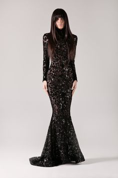 Naveen Luxury Fitted Dress With Long Train, Formal High-neck Lace Dress, Formal High Neck Lace Dress, Fitted Gown With Sequins And Long Train, High Neck Lace Dress For Formal Occasions, Fitted Sequin Evening Dress With Long Train, Fitted Evening Dress With Sequins And Long Train, High Neck Embellished Dress For Gala, High Neck Wedding Dress With Fitted Bodice