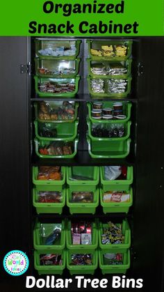 an organized pantry with plastic containers and food