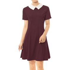 This above knee-length style is fitted at the bust and waist and has a flared skirt. It will flatter any body shape, this is definitely a dress for any wardrobe! Your can wear it with heels and its could be super versatile. Occasion: Perfect for Halloween, Wednesday Addams Costume Party, Christmas Party, Cosplay Party, etc. Please check your measurements to make sure the item fits before ordering. Body Size Chart (in inches) International Size----Chest Girth----Waist Girth----Hip Girth-----Shoul Modern Vintage Dress, Very Short Dress, Doll Collar, Rockabilly Dress, Cap Dress, Cosplay Dress, Women Sleeve, Knee Dress, Plus Size Maxi Dresses