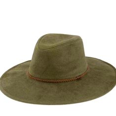 Wide Brim Olive Colored Hat (Unisex) Casual Green Brimmed Felt Hat, Spring Khaki Fedora Hat, Khaki Wide Brim Hat For Spring, Corn Aesthetic, Deer Corn, Floppy Wool Hat, Wide Brimmed Hat, San Diego Hat, Brimmed Hat