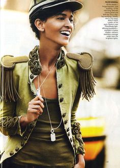 Fancy Jackets, Dandy Look, Christophe Decarnin, Military Inspired Fashion, Military Trends, Burning Men, Military Chic, Flamboyant Natural, Liya Kebede