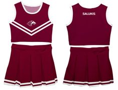 Let your daughter look cool in her new team spirit two-piece Cheer Cheerleader Set. Let her play, enjoy the games, cheer loudly and proudly with her SIU Salukis gear by Vive La Fete.Celebrate and cheer on game day with our classic design SIU Salukis Maroon cheerleader set with pleated skirt and elastic waistband. Officially Licensed product sold by Vive La Fete.This awesome graphics, fun and game day cheerleader set features officially licensed SIU Salukis colors and graphics will become an esse West Texas A&m, Eagles Colors, Lakers Colors, Yale Bulldogs, Drake University, Hampton University, Michigan State Spartans, Sporty Girls, White Sleeveless