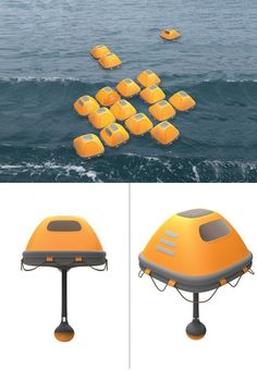 an inflatable raft floating on top of the ocean