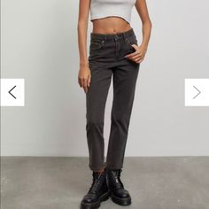 Nwt Bdg Girl Friend High Rise Jeans | Size 25 | Great Material | Black Edgy High Rise Gray Bottoms, Edgy High-rise Gray Bottoms, Urban Outfitters Casual Jeans For Fall, Trendy Straight Leg Jeans By Urban Outfitters, Trendy Urban Outfitters Straight Leg Pants, Urban Outfitters Straight Leg Jeans For Fall, Baggy Ripped Jeans, Cotton Pants Women, Mom Pants