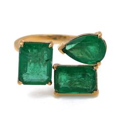 6.62 Ctw Emerald Ring in 14K YG Metal - 3.81 Grams Luxury 14k Yellow Gold Emerald Ring, 14k Gold Emerald Open Ring, 14k Gold Open Emerald Ring, 14k Gold Open Emerald Ring, Fine Jewelry, Gia Certified Baguette Cut Emerald Ring In 14k Gold, 14k Yellow Gold Pear-shaped Emerald Ring, Timeless Yellow Gold Emerald Open Ring, Pear-shaped Emerald Ring In 14k Yellow Gold, 14k Gold Gia Certified Baguette Cut Ring