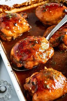 Quick And Easy Honey Soy Chicken Thighs Honey Soy Glazed Chicken, Chicken Thigh Recipes Soy Sauce, Crockpot Chicken Soy Sauce Honey, Honey Garlic Chicken Without Soy Sauce, Honey And Soy Glazed Chicken Thighs, Honey Soy Marinade, Honey Soy Chicken Thighs, Chicken In Air Fryer, Chicken Entree