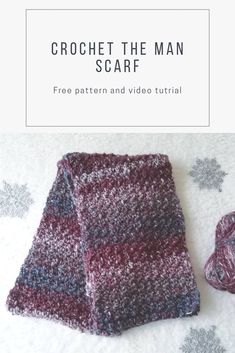 crochet the man scarf free pattern and video tutor for beginner to knit