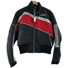 POLARIS Vintage Red Black Silver Snowmobile Racing Full Zip Coat Jacket Medium Please see all photos as they are a part of the description.  Measurements are taken laying flat and are approximate: Pit to Pit 23.5" Shoulder to Hem 23.5" GWO20 Zip Coat, Snowmobile, Black Silver, Mens Jackets, Coats Jackets, Active Wear, Favorite Outfit, Black And Red, Jackets & Coats