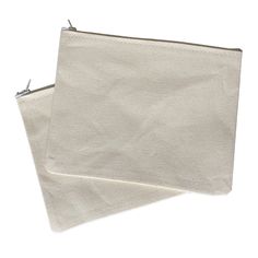 "ORDER MORE, SAVE MORE.  THE LARGER YOUR PACK SIZE YOU ORDER, THE LOWER YOUR PRICE PER UNIT.   The new Craft Basics natural cotton canvas with white zipper flat Pouch are the perfect size for your belongings at about 8\" wide and 6\" tall.  Keep your items secure and clean with the smooth plastic zipper pull. These are great for DIY projects - the durable cotton canvas allows for decoration with fabric paint, pens, markers, embroidering, screen printing, DTG and heat transfer printing and more! Customize it to make it a unique pouch for an event, fundraiser, retail space or special occasion. We can add your art design, logo or text with DTG printing in full color! The perfect accessory to expand your product lines.  Key Features: * 12oz durable natural cotton canvas * Natural with white zi Cotton Pouch With Zipper For Everyday Use, Cotton Pouch With Zipper Closure For Everyday Use, Everyday Cotton Rectangular Pouch, Cotton School Bag With Zipper Pouch, Daily Use Cotton Canvas Bag With Zipper Pouch, Cotton Pouch With Zipper Pocket For Daily Use, Rectangular Cotton Pouch For Personal Use, Everyday White Canvas Pouch Bag, White Cotton Pouch For Everyday Use