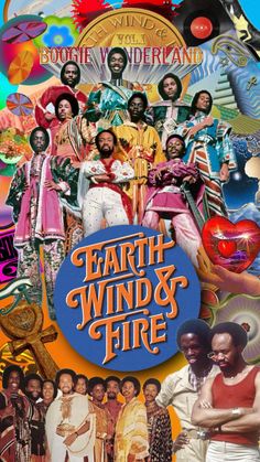 the earth wind and fire album cover with an image of various people in different outfits