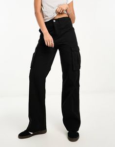 Bershka straight leg cargo pants in black | ASOS Black Jeans With Patch Pockets For Work, Black Pants With Flap Pockets For Workwear, Black Workwear Pants With Flap Pockets, Urban Straight Leg Bottoms With Cargo Pockets, Black Wide Leg Cargo Jeans With Patch Pockets, Trendy Mid-rise Cargo Pants With Pockets, Black Wide Leg Cargo Jeans For Work, Urban Straight Leg Cargo Pants For Workwear, Black Straight Cargo Pants With Patch Pockets