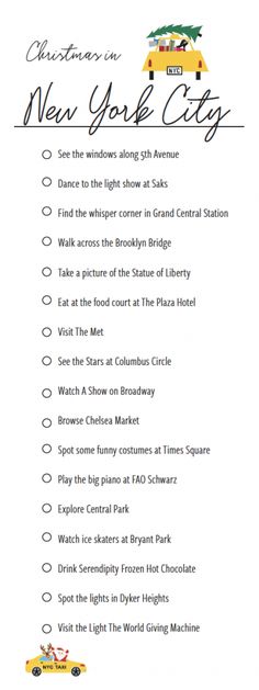 the new york city bus checklist