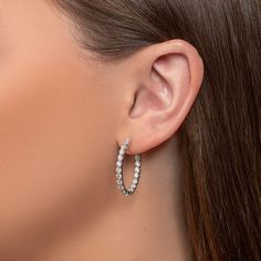 A gorgeous display of elongated gems. Our oval shaped inside-out diamond hoops are for the boss babes who love a good hoop & bling moment...because who doesn’t? * Also available in 3.40CTW Vs Diamond, Buying Diamonds, Diamond Hoop Earrings, The Boss, Diamond Clarity, Lab Diamonds, Love A, Oval Shape, Colored Diamonds