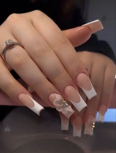 Acrylics Aesthetic, Latina Nails, Gel Nails Long, Concert Nails, Quinceanera Nails, Graduation Nails, Red Acrylic Nails, White Acrylic Nails