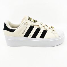 #ad Top Rated Adidas Originals Superstar Bonega Ivory Womens Platform Sneakers IF4827, Women's Shoes White Adidas Platform Sneakers Lace-up, White Adidas Lace-up Platform Sneakers, White Lace-up Platform Sneakers With Adidas Logo, Womens Platform Sneakers, Shoe Boxes, Style Athletic, Adidas Originals Superstar, Boxing Conditioning, Platform Sneakers