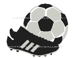 a black and white soccer ball with the word pattern n gallery written in front of it