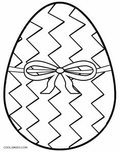 an easter egg with a bow on it's head, drawn in black and white