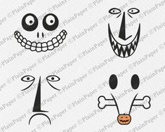 halloween faces with different expressions on them